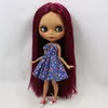 Dolls ICY DBS Blyth doll No.BL23532 Fuchsia hair without bangs JOINT body Black skin Matte face 1/6 BJD ob24 anime girl 230426