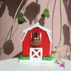 Świąteczne zapasy 5PCS Farm Animal Cake Dekoracja Topper Suit Pastoral Ranch Party Pieking Ozdoby Doll Doll Birthday Decors