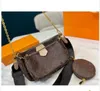 Moda clássica 3 em 1 bolsa de ombro com alça multicolorida bolsa crossbody