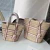 Bolso de playa de rafia de paja de verano 2023, bolso de mano de hierba para mujer, bolso de hombro de lujo para vacaciones, bolso informal con correa de cuero y hebilla dorada para mujer