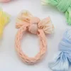 Acessórios de cabelo brilham no escuro laços doces cor para meninas faixas elásticas brilhantes scrunchies fluorescentes à noite