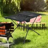 Camp Furniture Oldable Camping Table Portable Desk Rack With Storage Bag Retractable 2 Cup Holes For Hiking Fishing BBQ Bea