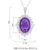 Pendant Necklaces EYIKA Oval Shape Blue Paraiba Necklace Purple Fusion Stone Semi Joias For Women Created Emerald Party Jewelry