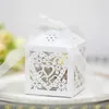 Papel de regalo 25/50/100 Uds S láser ahuecado boda celebración corazón en forma de caja de dulces Chocolate azúcar compromiso Decorati