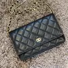 borsa da donna Borse luxurys menscc catena woc Make up Pochette a spalla in pelle di agnello busta trapuntata caviale Borsa a tracolla borsa da vacanza firmata logo argento Borse