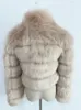 Women's Fur Faux Fur ZADORIN Abrigo corto de piel de zorro sintética de invierno a la moda para mujer, cuello de piel de lujo para mujer, chaqueta peluda gruesa y cálida, Top corto de piel sintética 231124