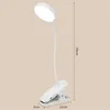 40st LED -tabell +lampa med klipp USB -uppladdningsbar läsbok Night Light White Light 3 -lägen Dimning Eye Protection Lighting