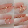 Stud Earrings Silver-plate Dangle For Women Star Water Cubic Zirconia Tassel Ear Ring Bohemian Earings Jewelry Girl Gift