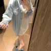 França designer das mulheres blusas soltas moda verão sexy translucidez paris camisa casual manga longa canais de qualidade superior camisas