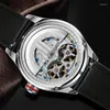 Montres-bracelets Hanboro hommes montre de luxe montres automatiques étanche horloges mécaniques lumineuses double roue volante mode affaires reloj