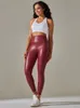 Kvinnors leggings kvinnor pu läderbyxor multicolor hög midja läder leggings plus size elastic smal smala sexiga läderbyxor byxor 230425