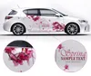 2PCS Auto Motor Rose Red Cherry Blossom Power Motent Car Truck Decal Vinyl WRC Totem Side Side Screen