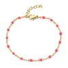 Charm Bracelets 304 Stainless Steel Link Cable Chain Bracelets Gold Color Metal Chains Multicolor Enamel For Women Jewelry Gifts 17cm long1PC Z0426