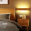 Wandlampen moderne Japan -stijl led houten slaapkamer nachtlamp badkamer lichte huis succe stevige houten armaturen