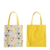 Storage Bags Geometric Canvas Cloth Totes Fabric Shoulder Double-sided Cotton Linen Pocket Handbag Eco-Friendly Shopping Bag For Woman