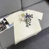 2023 NYA DESIGNER WOMENS T-shirt High-End 23 Summer Back Flower Printed T-Shirt Half Sleeve Dress