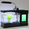 Tanks 1PCDC 5V USB Desktop Mini Fish Tank Aquarium LCD Timer Clock LED Lamp Light Black Color 24 * 10 * 14cm