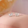 Stud Earrings Inlaid Zircon Colorful Butterfly For Women Korean Cute Pearl Small Earring Wedding Birthday Jewelry Gift