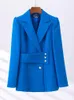 女性のスーツブレザー高品質のパンツスーツレディースグリーンブルーアプリコット女性ビジネスワークフォーマル2ピースセット女性ブレザージャケットとズボン230426