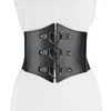 Cintos Sexy Corset Underbust Mulheres Gótico PU Couro Cinto Largo Top Curva Shaper Modelagem Bustiers Elástico