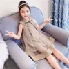 2024 Nya modeflickor klänningar Elegant Mesh Dress Baby Clothing Sleeveless Toddler Girl Kids Clothes