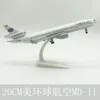 طائرة Modle 20cm Diecast MD11 MD-11 B777 KLM American World Cargo Airlines Airplane مع عجلات هبوط قاعدة عجلات طائرة 230426