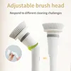 Electric Cleaning Turbo Scrub Brush Wireless Window Wall Cleaner Rechargeable Spin Scrubber Cleaning Brush Adjustable Handle