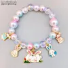 Braccialetti con perline colorate per ragazze, simpatico cartone animato, frutta, fiore, cuore, ciondolo, braccialetto con ciondoli, gioielli per feste, regalo di compleanno per bambini