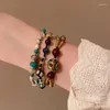 Strand Tibetan Ethnic Style Natural Stone Bracelet Retro Simple Men's And Women's Nepal Beads Series Briaded