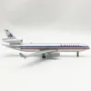 Aircraft modle 20cm Diecast MD11 MD-11 B777 KLM AMERICAN WORLD Cargo Airlines Airplane avec roues d'atterrissage de base roues Aircraft Plane Toy 230426