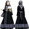 Roupas étnicas Ramadã Robe Islâmico Modestos Modestos Crianças Muçulmanas Khimar Hijab Dress Dress ABAYA DUBAI Turquia Suits Jilbab 2 Peças Conjuntos de peças