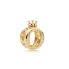 925 miçangas prateadas encantos Fit Pandora charme Love Gold Colored Glass Beads Crown fivela fixa