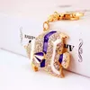 Keychains Fashion Fish Lucky nyckelkedjor Ringar Rings Rhinestone Pendant Keychain för bilknappar Holder Charm Hanging Påsar gåva