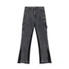 Jeans för män Modedesigner Kläder Gallerses Depts Distressed Ripped Motocycle Jeansbyxor Splashink Sticking Lös Street Style Flare Biker Hip Hop TrouTGMO