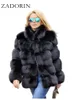 Fourrure Femme Fausse Fourrure ZADORIN mode épais chaud hiver manteau femmes luxe fausse fourrure de renard manteau vestes femmes col de fourrure fausse fourrure veste d'extérieur 231124