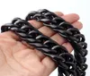 Chains Custom ANY Length 20mm Width Heavy Thick Black Tone Round Curb Cuban 316L Stainless Steel Necklace Link Mens Chain16864943
