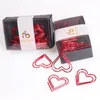Bag Clips 100st PapperClip Love Heart Marking Bokmärke Pin Stationery Office Accessories Clip Noter Red 230425