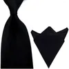 Bow Ties Men satynowe 8 cm szerokość solidnego koloru krawat krawat set set krawat hanky kieszeń kwadratowy bwset0505