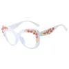 Sunglasses Ladies Glasses Anti-Blue Light Fashion Personality Retro Classic Pattern Cat Eye Plain Street Shooting Party