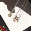 愛のネックレス女性デザイナーダイヤモンドファインシルバーゴールドメッキ18K T0P品質925シルバークリスタルファッションヨーロッパサイズガールフレンドのギフトボックス012