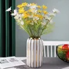 Vases Ceramic White Gold Vase Modern Simple Home Decoration Flowerpot Phalaenopsis Basin with Flower Arrangement 231124