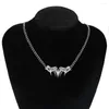 Anhänger Halsketten 2023 Hip Hop Rock Silber Farbe Metall Dornen Halskette Für Frauen Männer Punk Unisex Mode Fledermaus Halskette Gothic Choker