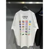 2023新しいデザイナーレディースTシャツハイエンド高品質ファミリーハンドヘルドスリーブバックプライドフラグプリントTシャツ