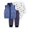 Kledingsets Kinder lente en herfstseizoen Baby Hooded Jacket, lange broek, mouwen romper, driedelige set