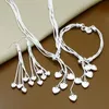 Свадебные украшения наборы 925 Серебряные ювелирные изделия для женщин с высококачественной формой сердца Свадебные украшения 230425