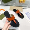 Luxury Women Sandals Double Web Thong Sandal Designer Women Flip Flops Fashion Strand tofflor med låda