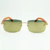 Nieuwe C -hardware zonnebrillen 3524032 met oranje houten stokken en 56 mm lenzen voor unisex