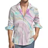 Camicie casual da uomo Camicia in marmo viola Uomo astratto liquido autunno modello elegante camicette manica lunga abbigliamento oversize alla moda regalo