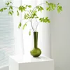 Jarrones de estilo nórdico, diseño artístico de vidrio verde, planta moderna minimalista, Ikebana Vaso Per Fiori, decoración para sala de estar WZ50HP