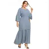 Этническая одежда плюс размер 4xl Kaftan Lace Abaya Dubai Мусульманские женщины Хиджаб платье Турция Кафтан свободный макси -вечеринка длинная халата Исламский